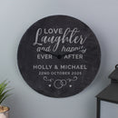 Personalised Love Laughter Slate Clock