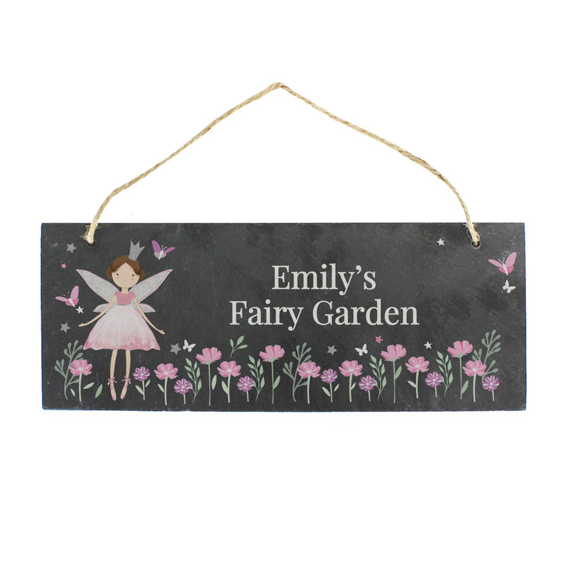 Personalised Fairy Princess Garden Hanging Slate Sign
