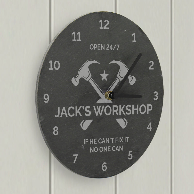 Personalised Tools Slate Clock