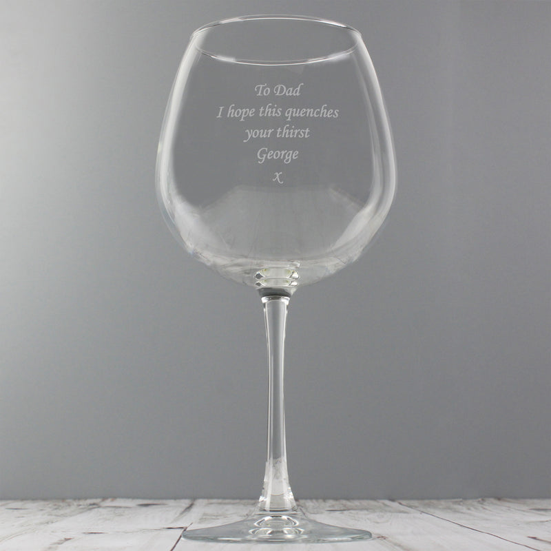 Personalised Bottle of Wine Glass