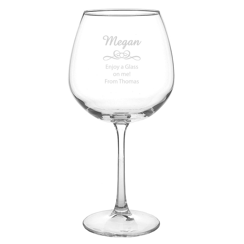 Personalised Decorative Bottle of Wine Glass