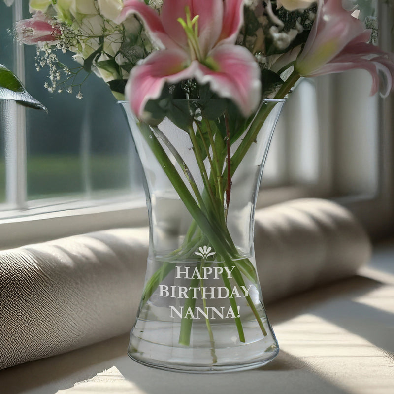 Personalised Waisted Glass Vase