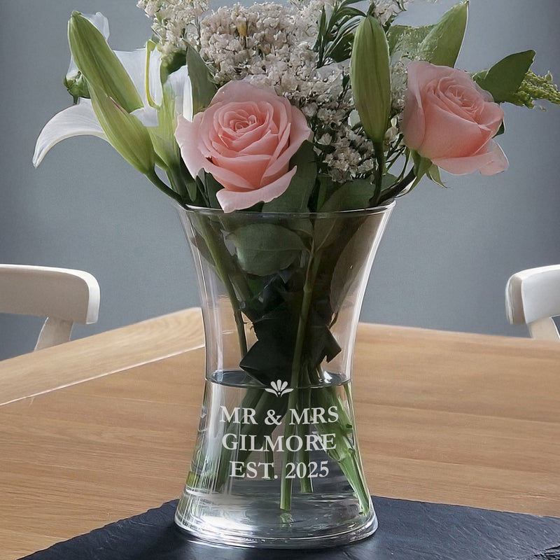 Personalised Waisted Glass Vase