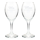 Personalised Mr & Mrs Wine Glass Set