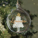 Personalised Gold Glitter Name Only Tree Glass Bauble