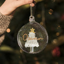 Personalised Gold Glitter Name Only Tree Glass Bauble