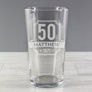 Personalised Big Age & Name Birthday Pint Glass