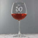 Personalised Big Age Bottle of Wine Glass