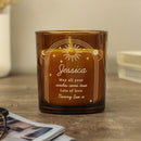 Personalised Celestial Amber Glass Candle