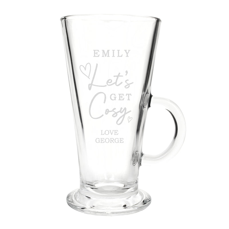 Personalised Get Cosy Latte Glass