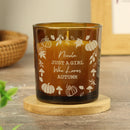 Personalised Pumpkins Amber Glass Candle