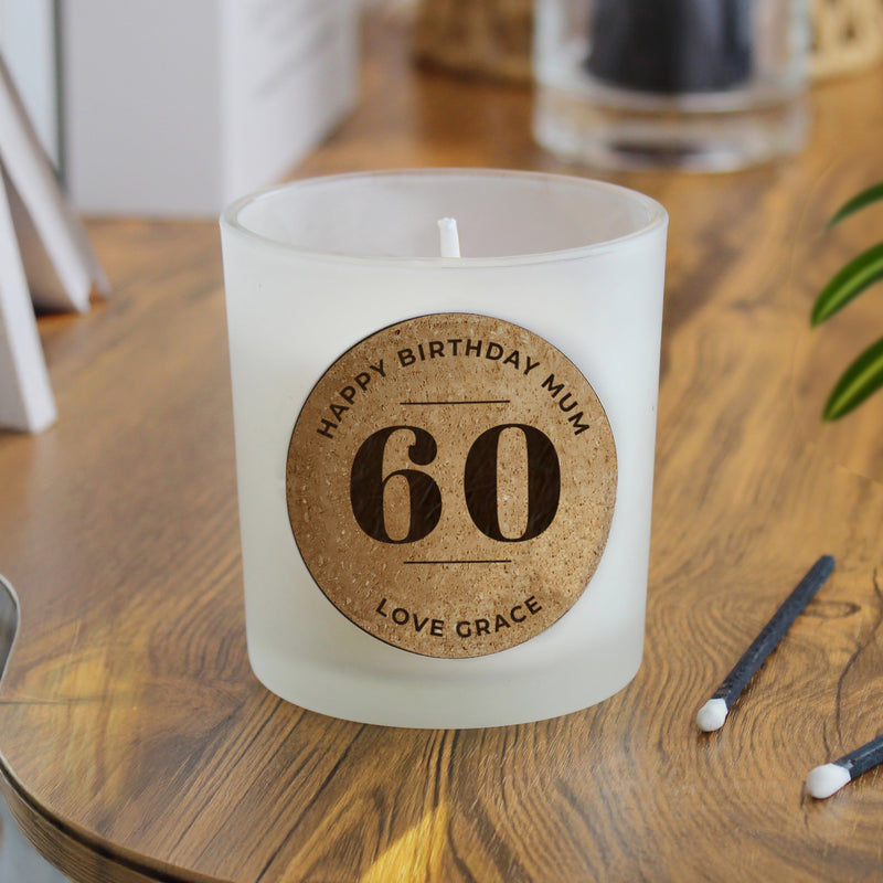 Personalised Birthday Cork Label Candle Jar