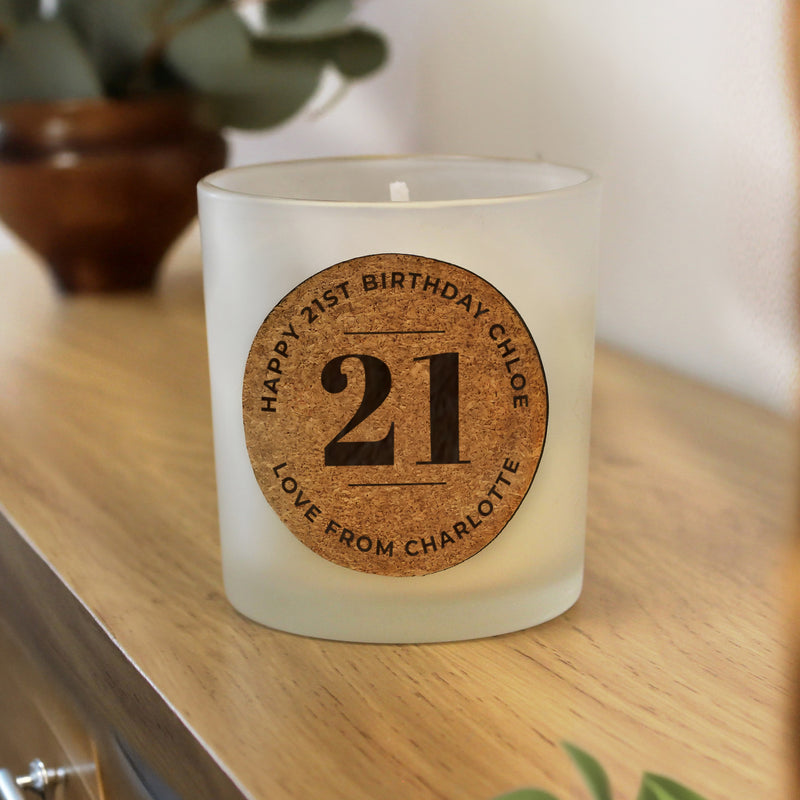 Personalised Birthday Cork Label Candle Jar