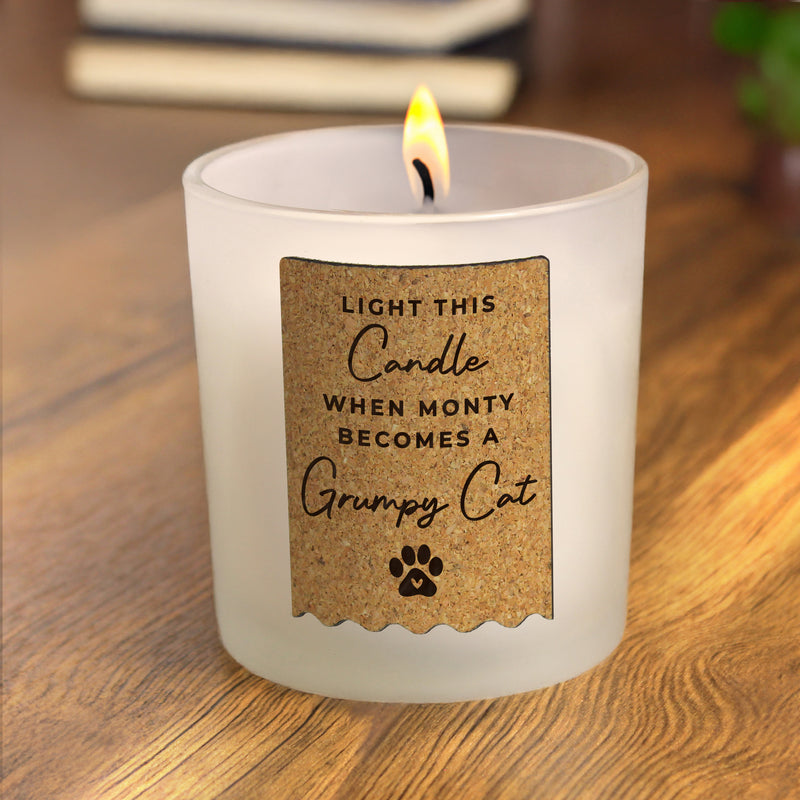 Personalised Paw Print Cork Label Candle Jar