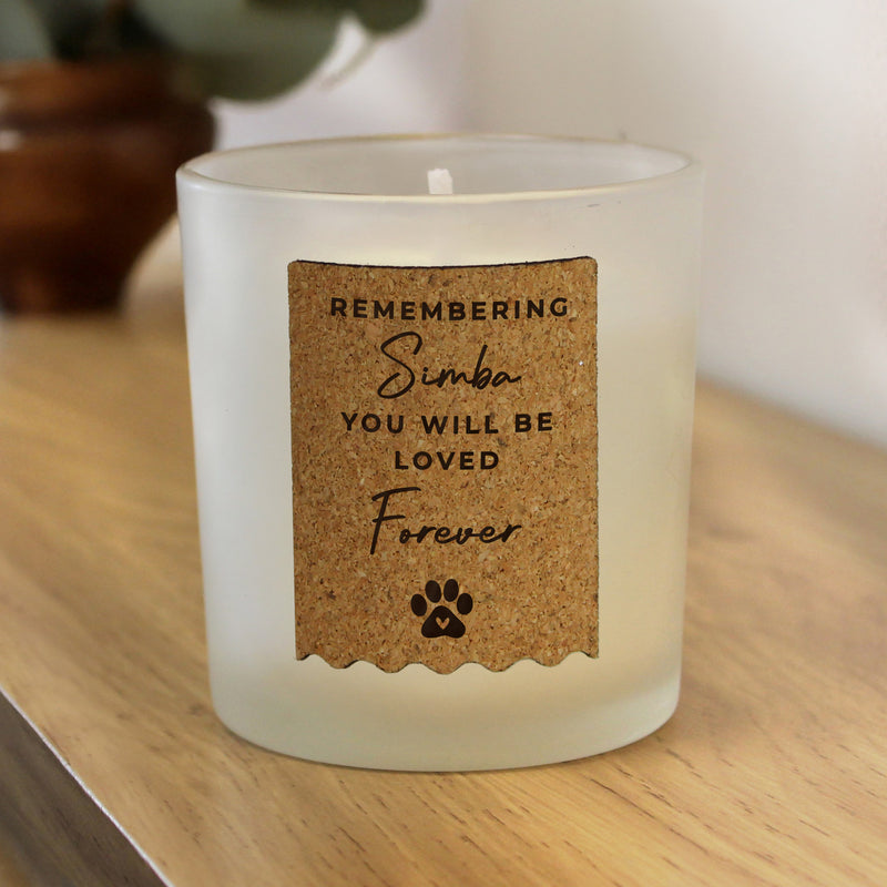 Personalised Paw Print Cork Label Candle Jar
