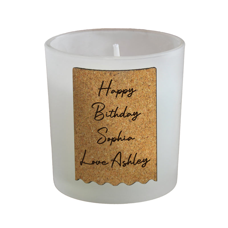 Personalised Cork Label Candle Jar
