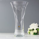 Personalised Large Hand Cut Gold Diamond Effect Heart Vase