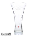 Personalised Large Hand Cut Ruby Diamante Heart Vase