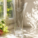Personalised Large Hand Cut Ruby Diamond Effect Heart Vase