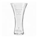 Personalised Mr & Mrs Large Hand Cut Diamond Effect Heart Vase