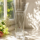 Personalised Ruby Anniversary Hand Cut Diamond Effect Heart Vase