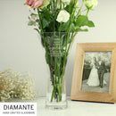 Personalised Hand Cut Diamante Heart Vase
