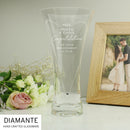 Personalised Hand Cut Diamante Heart Vase