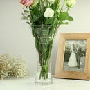 Personalised Leaf Motif Hand Cut Diamond Effect Heart Vase