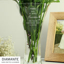 Personalised Hand Cut Diamante Heart Vase