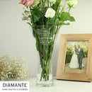 Personalised Hand Cut Diamante Heart Vase