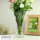 Personalised Hand Cut Diamante Heart Vase