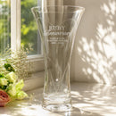 Personalised Ruby Anniversary Large Hand Cut Diamond Effect Heart Vase