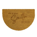 Personalised Couples Half Moon Indoor Doormat