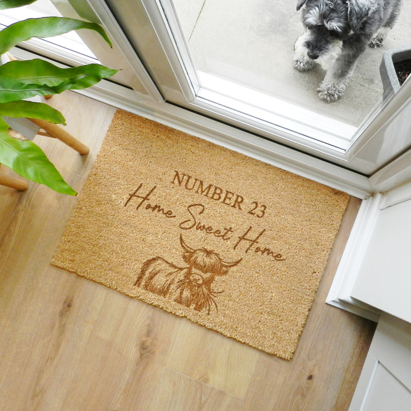 Personalised Highland Cow Doormat