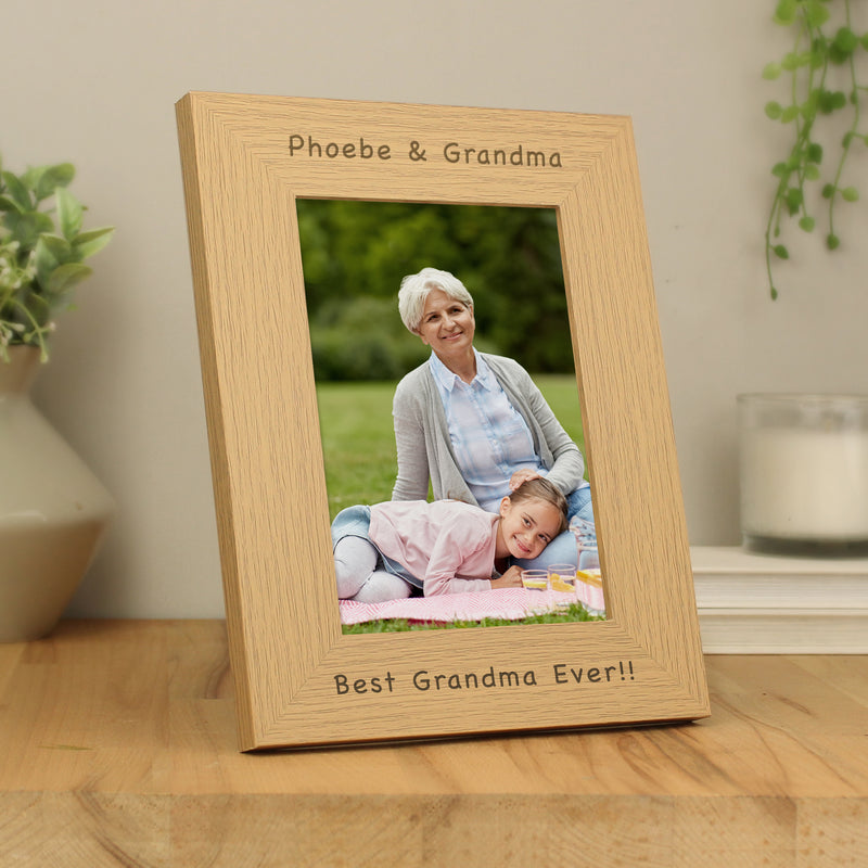 Personalised 5x7 Potrait Wooden Photo Frame