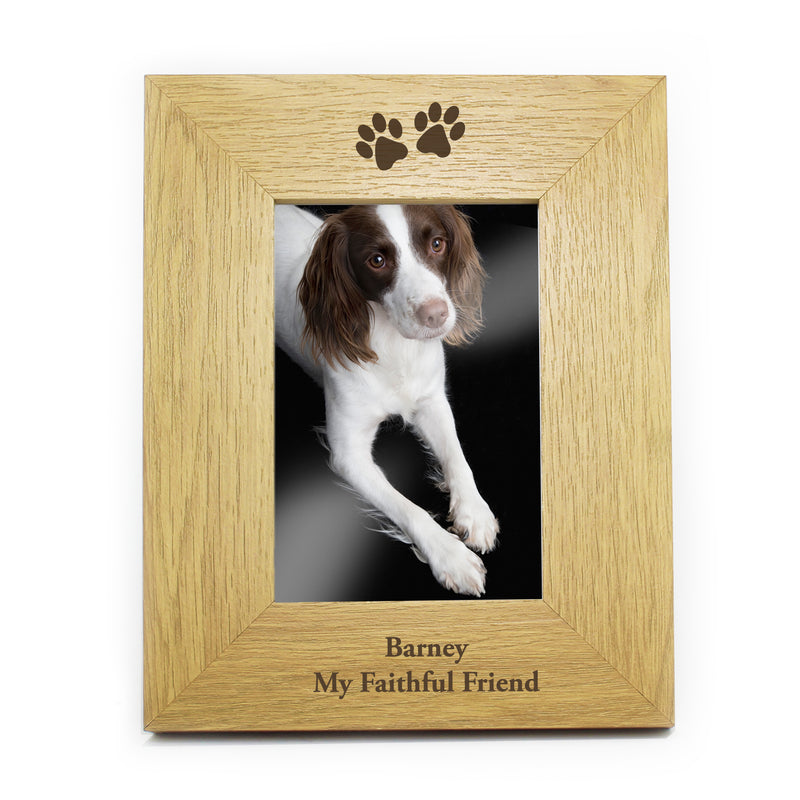 Personalised 6x4 Pets Wooden Photo Frame