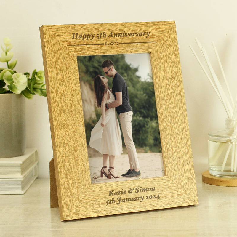 Personalised 6x4 Portrait Wooden Photo Frame