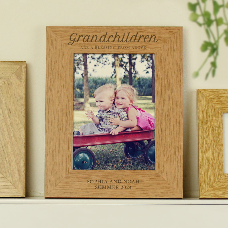 Personalised Grandchildren 5x7 Wooden Photo Frame