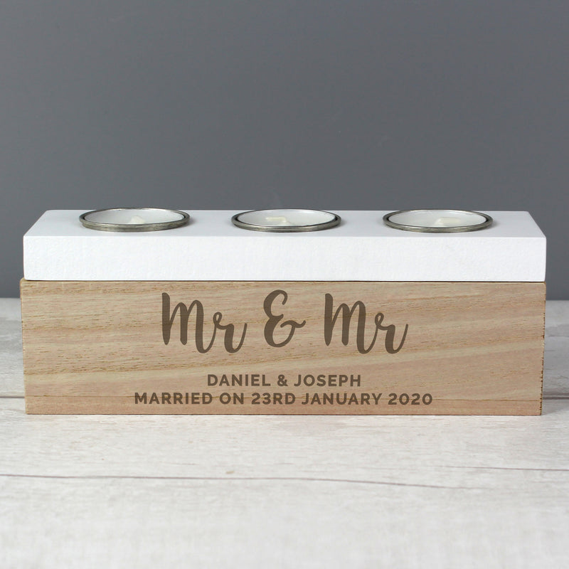 Personalised Triple Tea Light Box