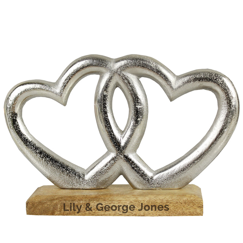 Personalised Double Heart Ornament
