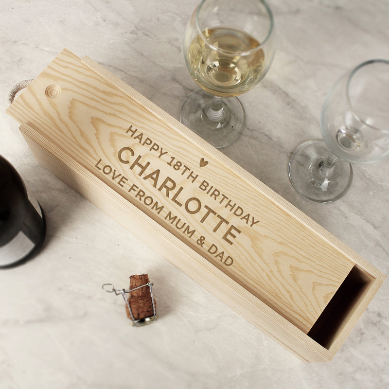 Personalised Wooden Wine Bottle Box