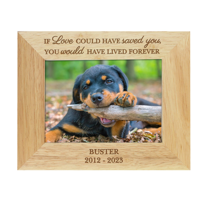 Personalised Pet Memorial 6x4 Wooden Photo Frame