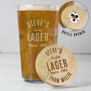 Personalised Bottle Opener Coaster and Pint Glass