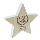 Personalised Dad of the Year Wooden Star Ornament