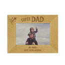 Personalised Super Dad 6x4 Landscape Wooden Photo Frame
