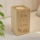 Personalised Botanical Wooden Tealight Holder