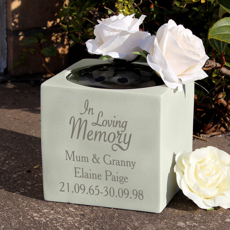 Personalised In Loving Memory Vase Garden Ornament