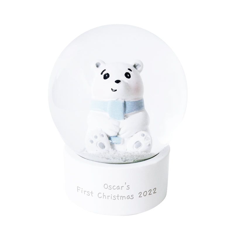 Personalised Polar Bear Any Name Snow Globe
