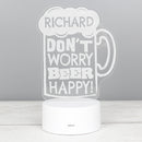 Personalised "Beer Happy" LED Colour Changing Light