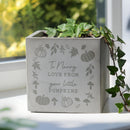 Personalised Pumpkin Concrete Plant Pot
